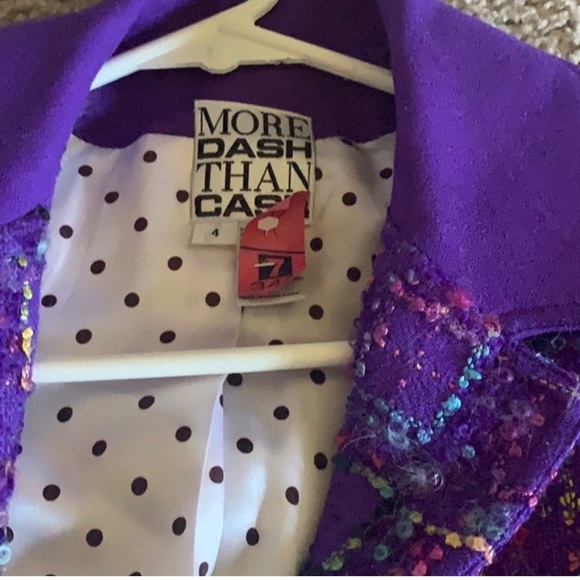 Boucle Purple Vintage Cropped Jacket - Picture 3 of 8